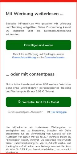 Podgląd witryny InFranken, medium z kraju Niemcy do artykułów sponsorowanych