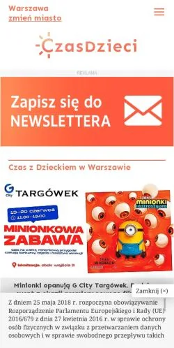 Anteprima del sito Czasdzieci, media di Polonia per articoli sponsorizzati