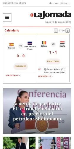 스폰서 기사용 멕시코 매체 La Jornada 사이트 미리보기