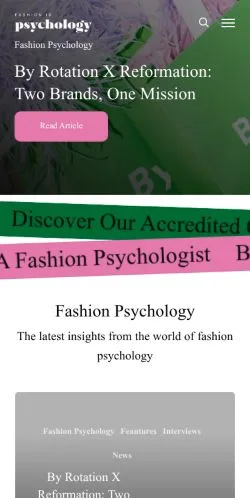 Anteprima del sito Fashion Is Psychology, media di Stati Uniti per articoli sponsorizzati