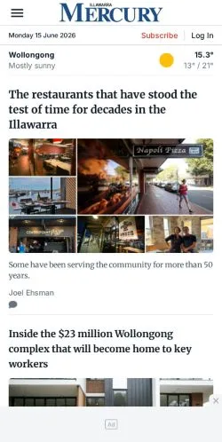 Anteprima del sito Illawarra Mercury, media di Australia per articoli sponsorizzati