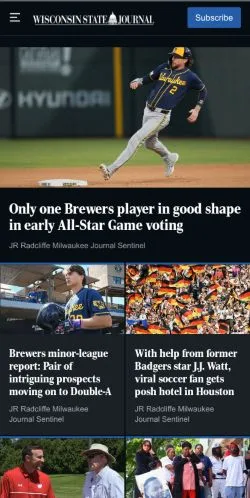Aperçu du site Wisconsin State Journal, média de États-Unis pour articles sponsorisés