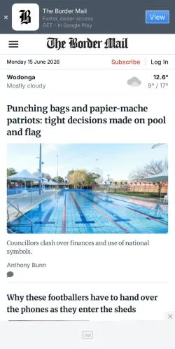 Vorschau der Website The Border Mail, Medium aus Australien für gesponserte Artikel