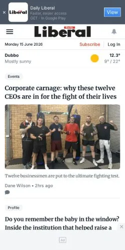 Anteprima del sito Daily Liberal, media di Australia per articoli sponsorizzati