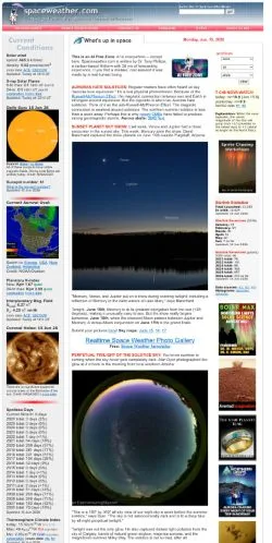 스폰서 기사용 미국 매체 SpaceWeather 사이트 미리보기