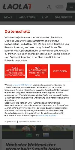 Anteprima del sito Laola1, media di Austria per articoli sponsorizzati