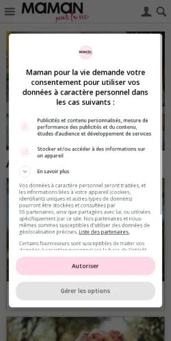 Anteprima del sito Mamanpourlavie, media di Francia per articoli sponsorizzati