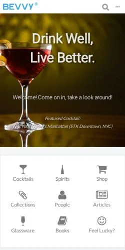 Pré-visualização do site Bevvy, meio de Estados Unidos para artigos patrocinados