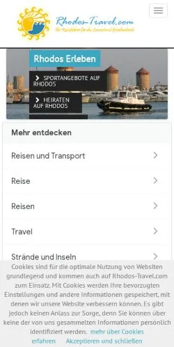 Anteprima del sito Rhodos-Travel, media di Stati Uniti per articoli sponsorizzati
