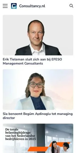 Aperçu du site Consultancy, média de Pays-Bas pour articles sponsorisés
