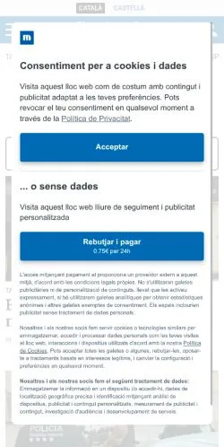 スポンサード記事向けのアメリカ合衆国メディア、Diari Mésのサイトプレビュー