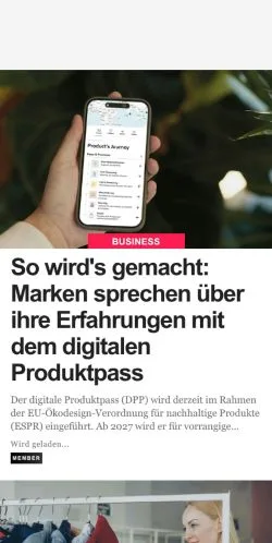 Anteprima del sito FashionUnited, media di Svizzera per articoli sponsorizzati