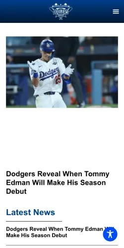 Voorbeeld van de site Dodgers Nation, medium uit Verenigde Staten voor gesponsorde artikelen