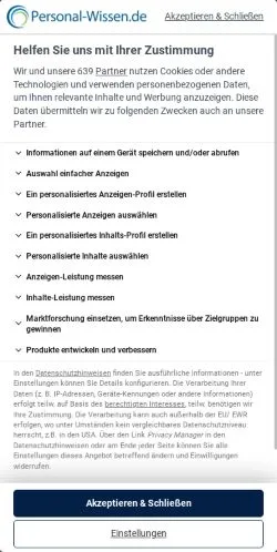 Anteprima del sito Personal-Wissen, media di Germania per articoli sponsorizzati