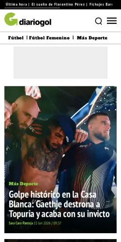 Podgląd witryny Diario Gol, medium z kraju Hiszpania do artykułów sponsorowanych