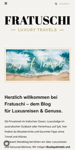 スポンサード記事向けのドイツメディア、Fratuschi Luxusreisenのサイトプレビュー