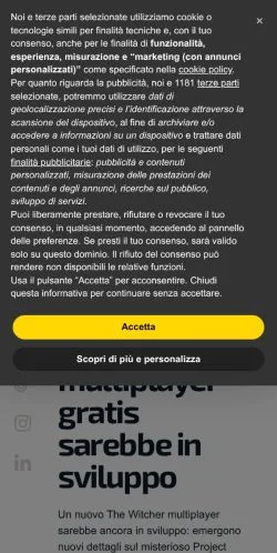 Podgląd witryny SpazioGames, medium z kraju Włochy do artykułów sponsorowanych