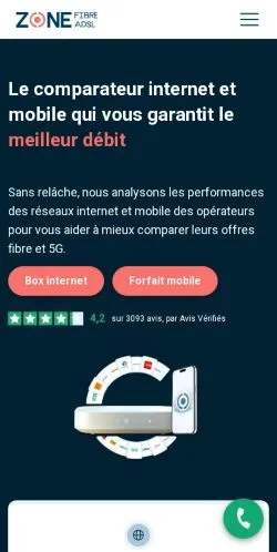 Aperçu du site Zone ADSL&Fibre, média de France pour articles sponsorisés