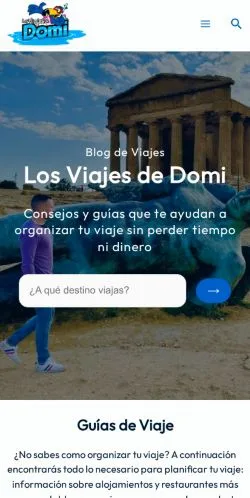 Anteprima del sito Los Viajes de Domi, media di Spagna per articoli sponsorizzati