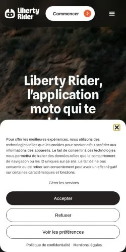 Anteprima del sito Liberty Rider, media di Francia per articoli sponsorizzati