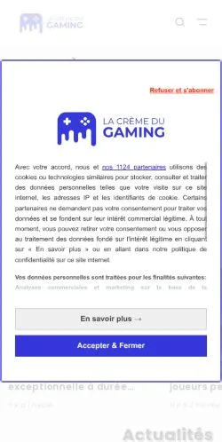 Anteprima del sito La Crème Du Gaming, media di Francia per articoli sponsorizzati