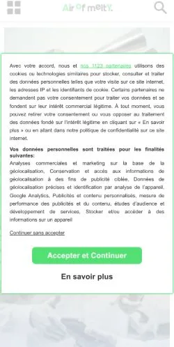 Vista previa del sitio AIR OF MELTY, medio de Francia para artículos patrocinados