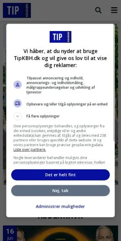 スポンサード記事向けのデンマークメディア、TipKBHのサイトプレビュー