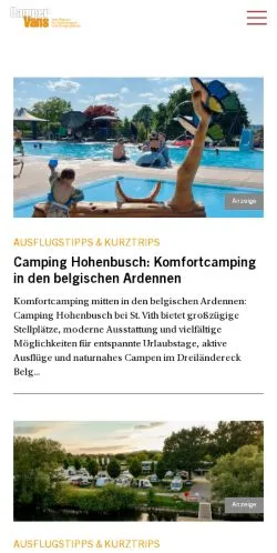 Anteprima del sito CamperVans, media di Germania per articoli sponsorizzati