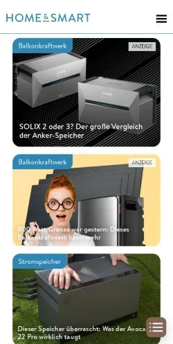 Podgląd witryny Home&Smart, medium z kraju Niemcy do artykułów sponsorowanych