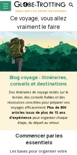 Anteprima del sito Globe-Trotting, media di Francia per articoli sponsorizzati