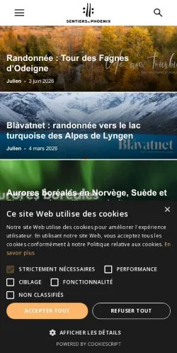 Anteprima del sito Sentiers Du Phoenix, media di Belgio per articoli sponsorizzati