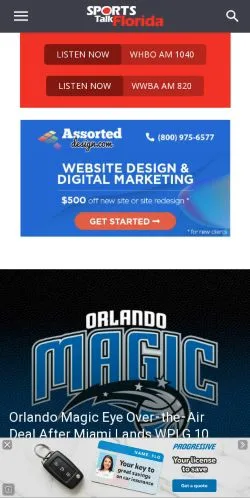 Anteprima del sito Sports Talk Florida, media di Stati Uniti per articoli sponsorizzati