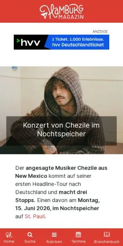 Podgląd witryny Hamburg Magazin, medium z kraju Niemcy do artykułów sponsorowanych