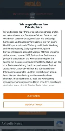 Preview of the Metal website, a media outlet in Germany for sponsored articles