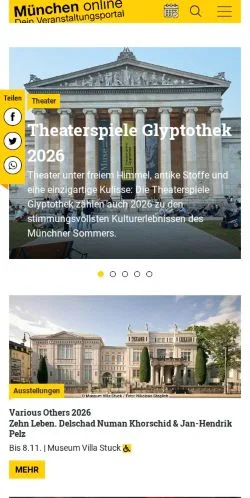 Podgląd witryny München Online, medium z kraju Niemcy do artykułów sponsorowanych