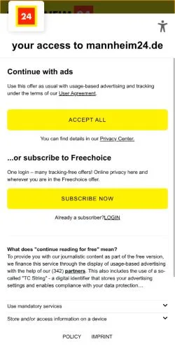 Vorschau der Website Mannheim24, Medium aus Deutschland für gesponserte Artikel