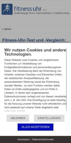 Anteprima del sito Fitness-Uhr, media di Germania per articoli sponsorizzati