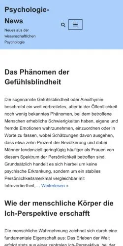 Anteprima del sito Psychologie-News, media di Germania per articoli sponsorizzati