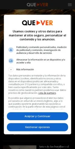 Anteprima del sito QueVer, media di Argentina per articoli sponsorizzati