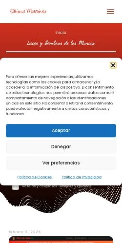 Anteprima del sito Fátima Martínez, media di Spagna per articoli sponsorizzati