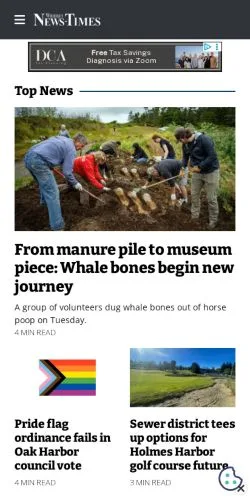 Anteprima del sito Whidbey News-Times, media di Stati Uniti per articoli sponsorizzati
