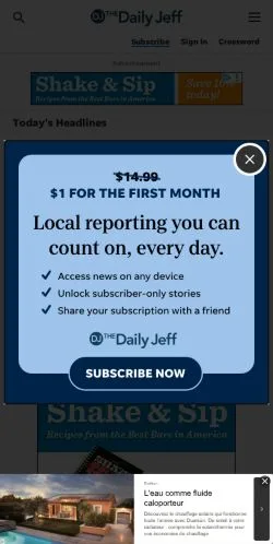 스폰서 기사용 미국 매체 The Daily Jeffersonian 사이트 미리보기