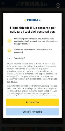 Preview of the Il Friuli website, a media outlet in Italy for sponsored articles