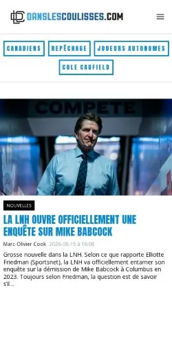 Anteprima del sito DansLesCoulisses, media di Canada per articoli sponsorizzati