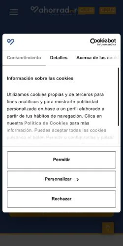 Anteprima del sito Ahorradoras, media di Spagna per articoli sponsorizzati
