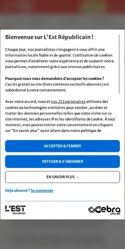 Anteprima del sito L'Est Républicain, media di Francia per articoli sponsorizzati