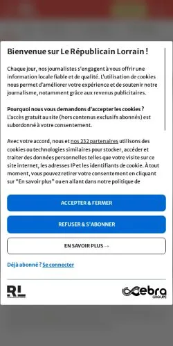 Anteprima del sito Le Républicain Lorrain, media di Francia per articoli sponsorizzati