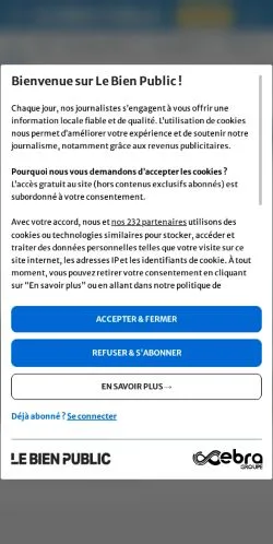 Vorschau der Website Le Bien Public, Medium aus Frankreich für gesponserte Artikel