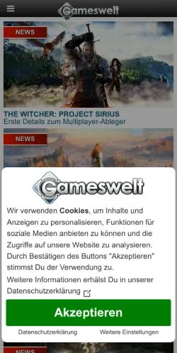 Voorbeeld van de site Gameswelt, medium uit Duitsland voor gesponsorde artikelen