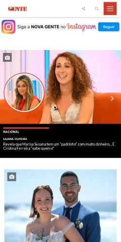 Podgląd witryny Nova Gente, medium z kraju Portugalia do artykułów sponsorowanych